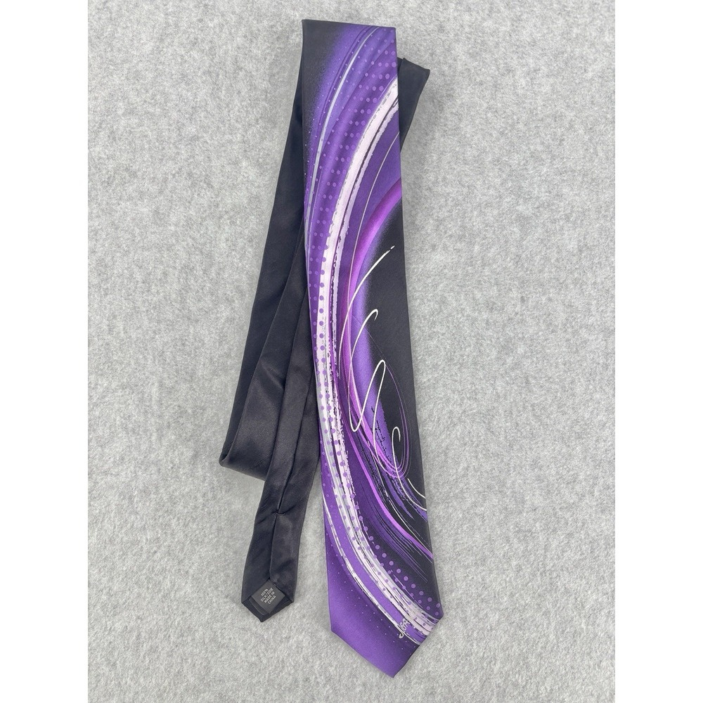 J Garcia Tidal Wave‎ Collector's Edition Tie Purple Black Abstract Art Necktie